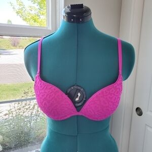 VICTORIA'S SECRET THE LACIE PUSH-UP PADDED BRA WOMEN SIZE 32C BARBIE HOT PINK